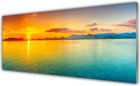 Szkło do Kuchni na Ścianę Blask Słońca na Morskiej Tafli