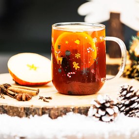 4Home Kubek szklany Hot&Cool Christmas time 350 ml, 2 szt.