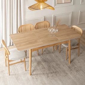 Stół do jadalni rozkładany, ceramiczny Samer 120-160 cm, dąb