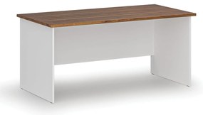 Biurko PRIMO WHITE, 160x80 cm, biały/orzech