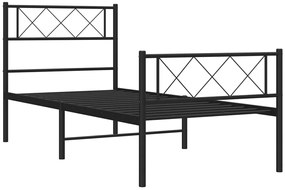 Czarne metalowe łóżko pojedyncze 100x200cm S3-F72