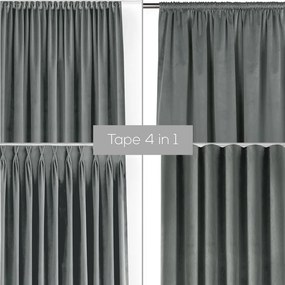 Szara aksamitna zasłona częściowo zaciemniająca (dimout) 530x225 cm Velto – Filumi