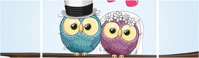 Obraz - Zakochane sowy (170x50 cm)