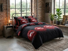 PrzytulneMieszkanie.pl PrzytulneMieszkanie.pl Pościel z mikrofibry ROUGEA czarna Rozmiar pościeli: 70 x 80 cm | 140 x 200 cm