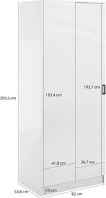 Narożna minimalistyczna szafa uchylna biały + kaszmir W3-E06