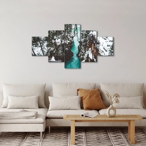 Obraz - górska rzeka zimą (125x70 cm)
