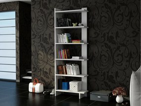 Nowoczesny regał na książki – wys. 170 cm – biały – płyta wiórowa pokryta melaminą w 100%