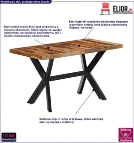 Stół jadalniany z sheesham– brązowy K7-B80