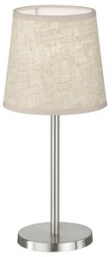 Lampa stołowa w beżowo-srebrnym kolorze z tekstylnym kloszem (wysokość 30 cm) Eve – Fischer &amp; Honsel