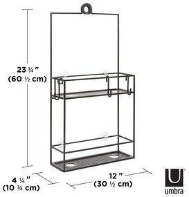 Czarna wisząca stalowa półka łazienkowa Cubiko – Umbra