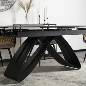 Stół Rozkładany Prostokątny LUIGI 160-240 cm Ceramiczny Czarny Marmur do Jadalni Nowoczesny Loft