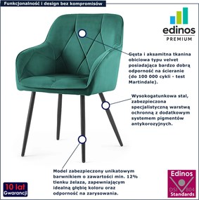 Zestaw 6 zielonych krzeseł tapicerowanych welurem - Lorviano