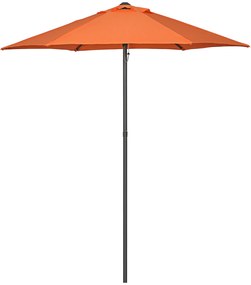 Outsunny Parasol Ø196 cm, parasol z funkcją kątowania, sześciokątny parasol balkonowy dla plaży i ogrodu, Pomarańczowy