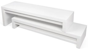 Biały stolik regulowany pod TV TemaHome Cliff Walnut