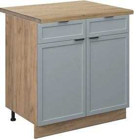 Szafka dolna do kuchni jasnoniebiesko-szary 80x60x82 fame-line