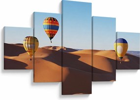 Obraz - latające balony na pustyni (125x70 cm)