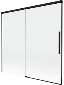 Mexen Rox parawan nawannowy 2-skrzydłowy rozsuwany 170 x 150 cm, transparent, czarny - 8C9-170-001-70-00