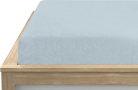 PrzytulneMieszkanie.pl Frotte prześcieradło z gumką MOLTON lodowy niebieski 180 x 200 cm