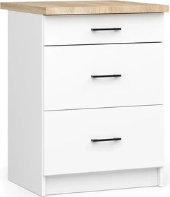 Biała Dolna Szafka Kuchenna Z Szufladami 60 Cm T0-D59