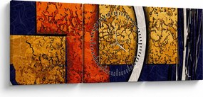 Obraz abstrakcji (z zegarem) (90x30 cm)
