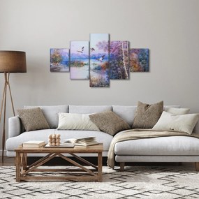Obraz - Idzie jesień, obraz olejny (125x70 cm)
