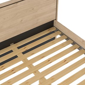 Łóżko dwuosobowe w dekorze dębu ze stelażem 140x200 cm w naturalnym kolorze Ry – Tvilum
