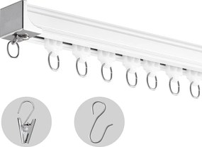 Zestaw Szyn SucceBuy do Zasłon Sufitowych 360cm, System Biegowy do Zasłon, Haki i Okucia, Biały do Salonu i Sypialni