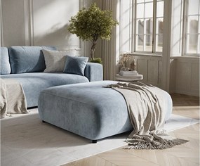 Puf w tkaninie welwetowej Zanzibar - 110x110 cm - niebieski