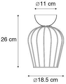 Nowoczesna lampa sufitowa czarna druciana - Palica