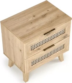 Nowoczesna szafka nocna CALVIRO SN-1 w dekorze dąb artisan – elegancki i funkcjonalny mebel do sypialni w naturalnym stylu