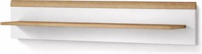 Nowoczesna półka Bliwon 107 cm do salonu, skandynawski styl, biały mat + dąb riviera, minimalistyczna