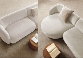 Narożnik NOBO Prawostronny system modułowy tkanina DressME 01 Biały