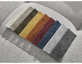 Jasnoszary rozkładany/ze schowkiem narożnik z tkaniny szenilowej (prawostronny/z szezlongiem) Roxelane – Bobochic Paris