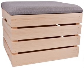 Pufa kufer skrzynia drewniana sosnowa siedzisko 50cm naturalna
