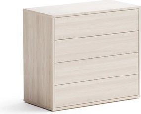 Biurowa komoda z szufladami BLOCK, 800 × 400 × 710 mm, 4 szuflady, dąb naturalny