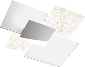 Nowoczesna lampa sufitowa 1088/90-FO Białe szkło i złoty liść 4xE27