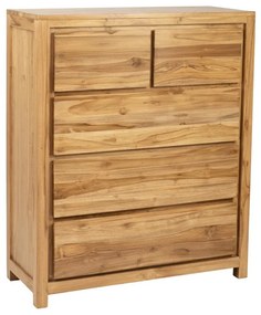 Komoda z 5 szufladami z drewna tekowego - Naturalny - ALEMIA
