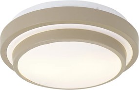 Nowoczesna lampa sufitowa taupe z białym 34cm 2-punktowa IP44 - Walden