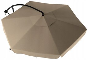 Składany parasol ogrodowy LEVI 300 cm, beżowo-brązowy + darmowe opakowanie