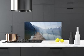 Panel Szklany Drewniane Molo nad Jeziorem