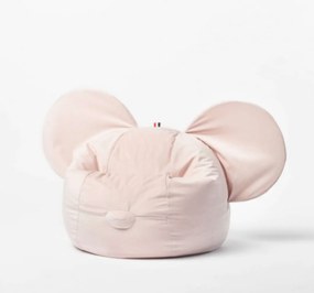 Różowa, miękka pufa dziecięca z uszkami PUFA EARS