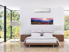 Obraz - Krajobraz kwitnących gór (170x50 cm)