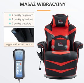 HOMCOM Ergonomiczny Fotel Relaksacyjny z Funkcją Masażu i Uchwytem na Kubek | Aosom PL