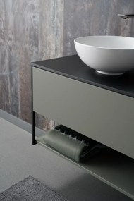Szafka pod umywalkę LOV 80 cm szaro-zielony półmat KROFAM