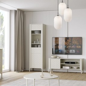 Witryna ALICANTE 197 x 60 cm, Stojąca witryna do Salonu, Kaszmir