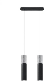 Czarna podwójna lampa wisząca betonowa 7X EX569 W6-B15