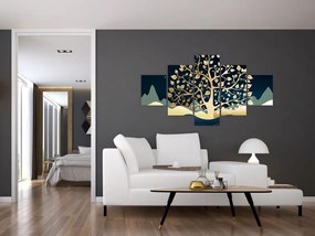 Obraz złotego drzewa (125x70 cm)