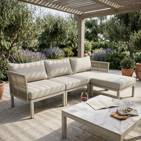 Modułowy zestaw mebli ogrodowych beżowy