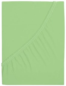 PrzytulneMieszkanie.pl Prześcieradło jersey z mako bawełny LUXORA 90x200 cm jasnozielone