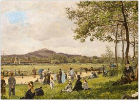 Obraz - French 19th Century, Race Course at Longchamps, reprodukcje (70x50 cm)